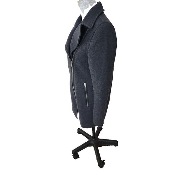 Aritzia Wilfred Free Coat Charcoal Gray Wool Cashmere Moto Fei Women's Small - Picture 3 of 11